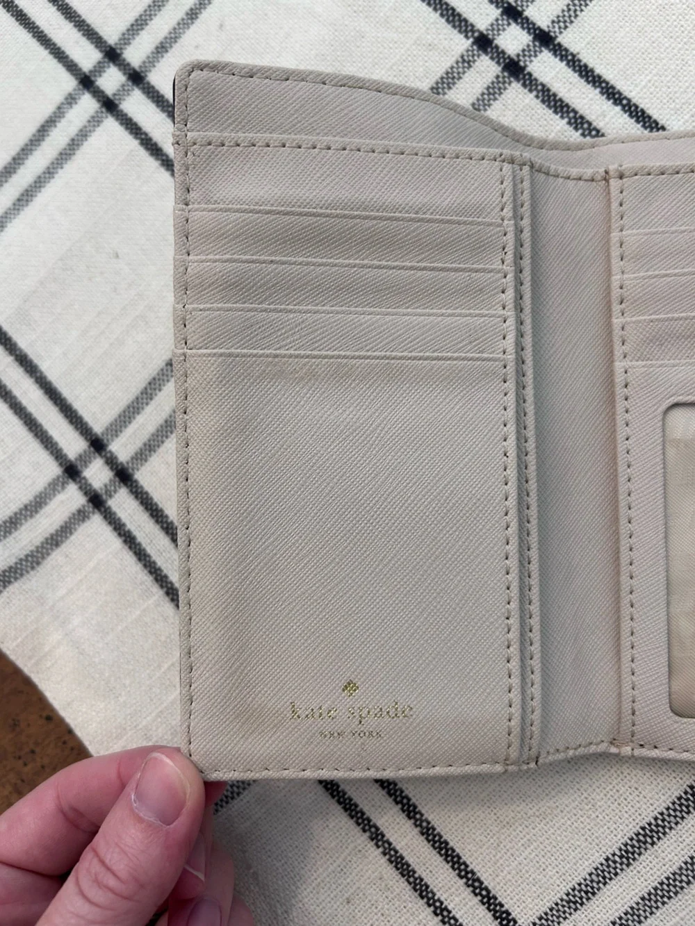 Kate Spade Black Flap Wallet with Scalloped Edge